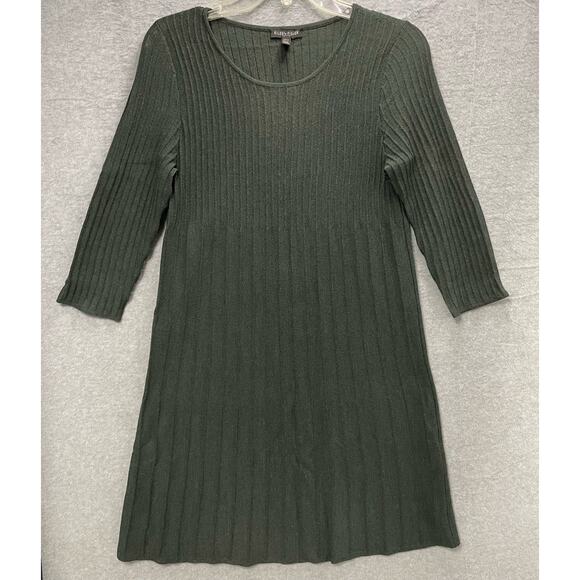 Eileen Fisher Wool Ribbed Half Sleeve Dress Size SP - Picture 2 of 5